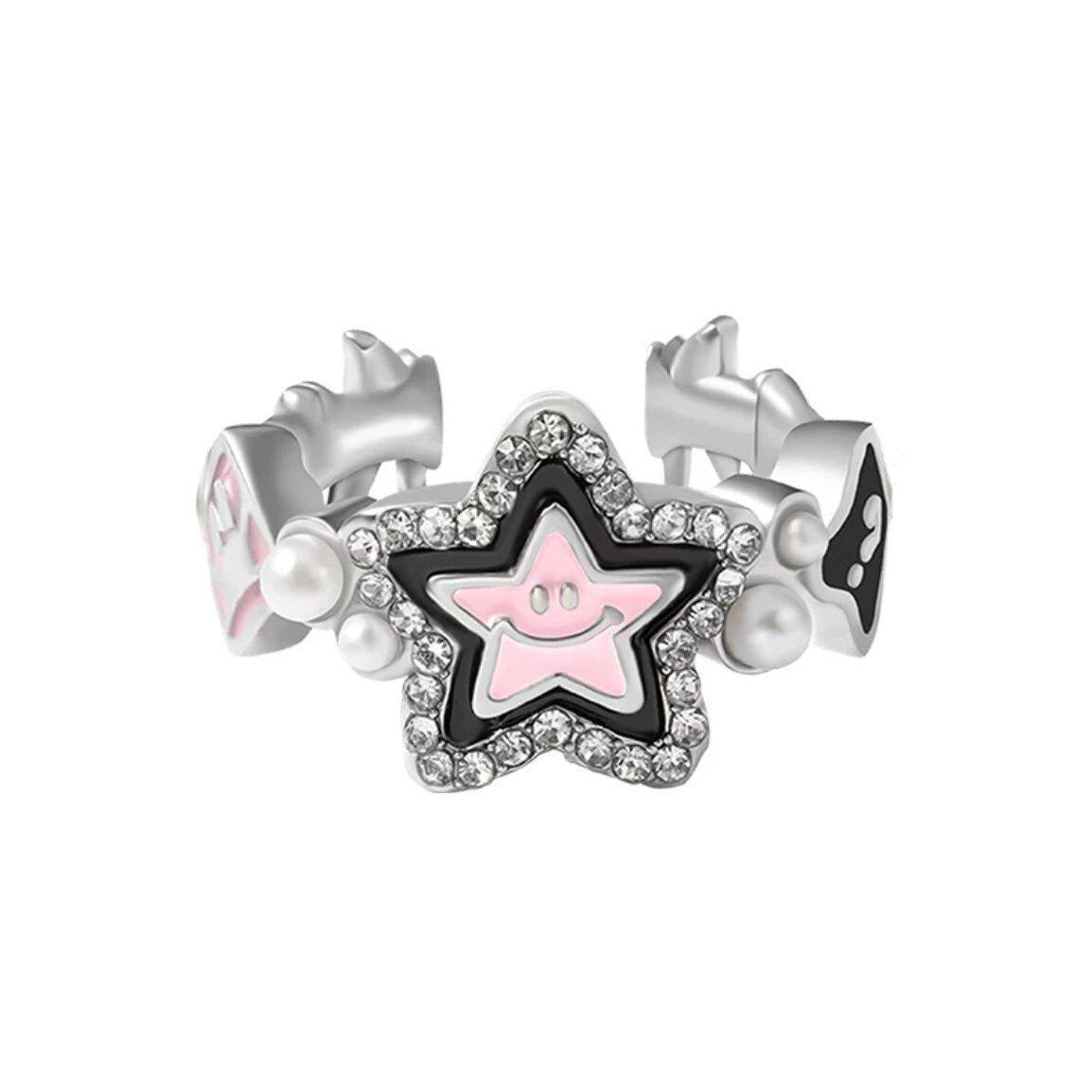 新款步步高升面包幸运星戒指