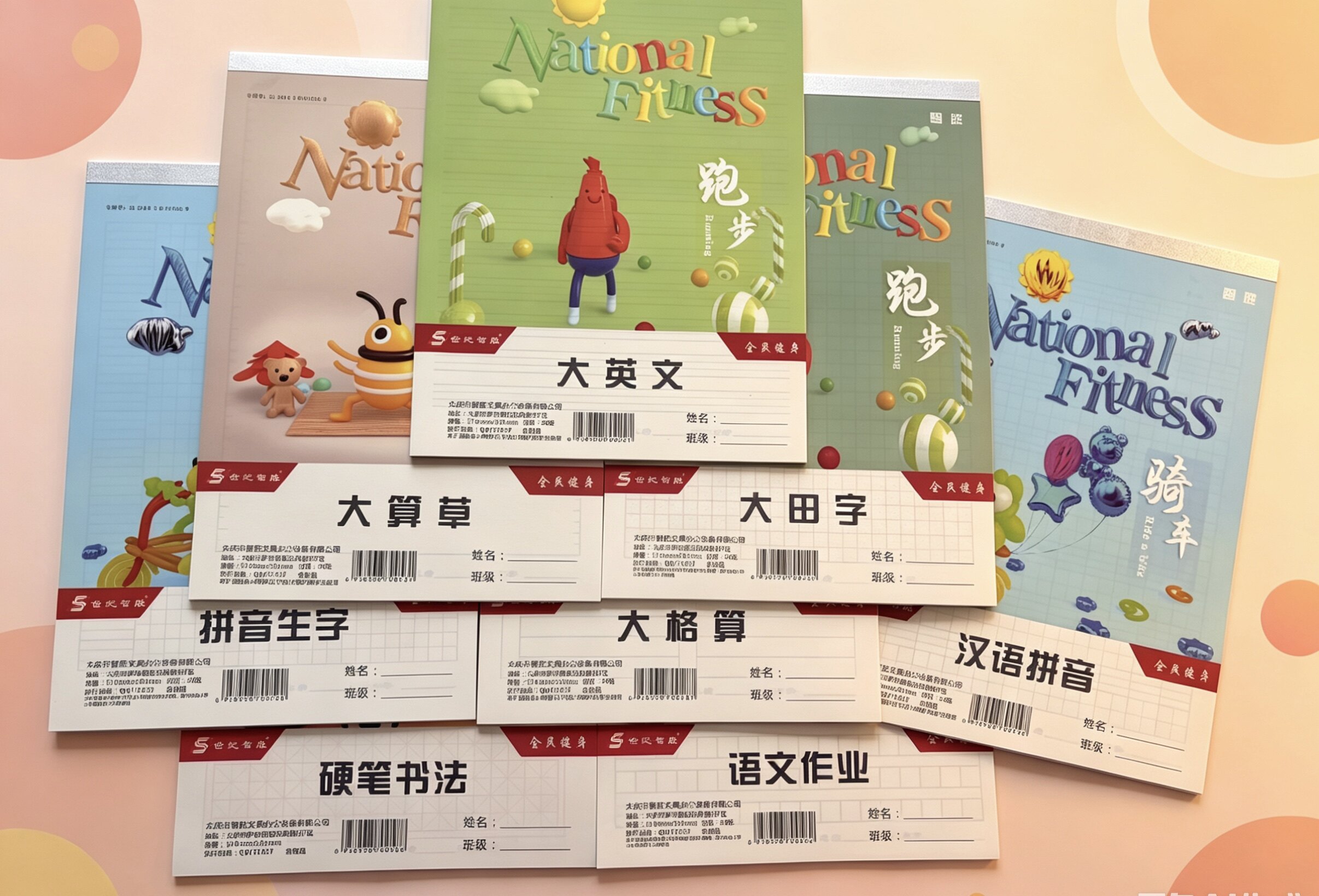 智胜本16开大本加厚护眼纸大田字英语本大格算语文拼音生字大算草 - 实物图