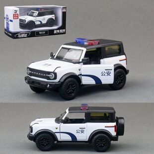 马珂垯1:36福特烈马警车合金汽车金属儿童玩具模型回力可开门摆件