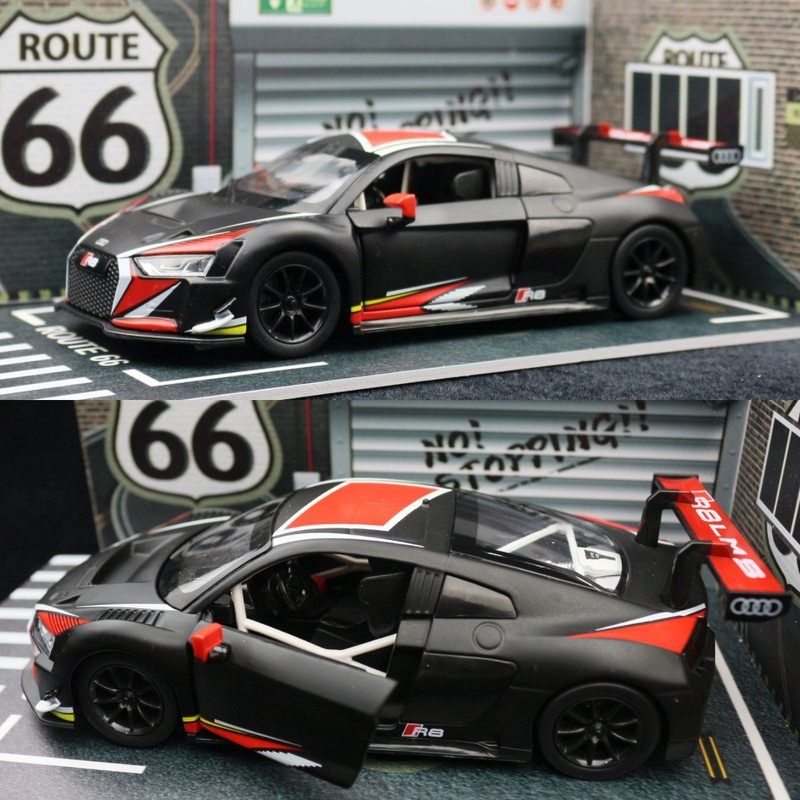 彩珀合金汽车模型1比24奥迪R8LMS