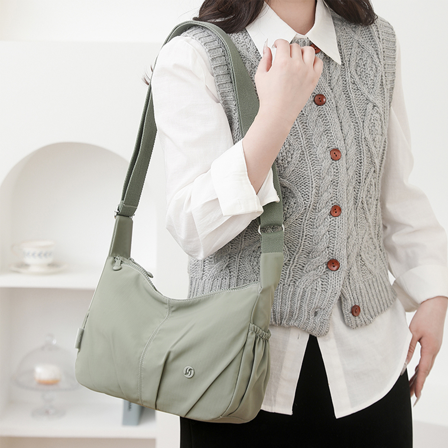 牛津布单肩斜挎包女士休闲时尚