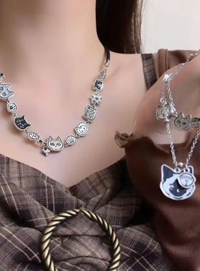 涂鸦姜饼人小众设计感锁骨链