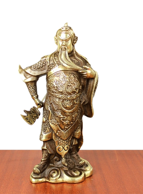 黄铜关公家居装饰工艺品横刀