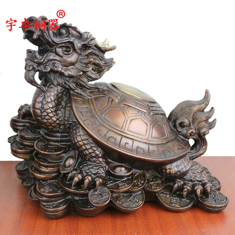 宇卓铜器 纯铜八卦龙龟黄铜八卦龙龟铜龙龟铜钱龙龟工艺品摆件