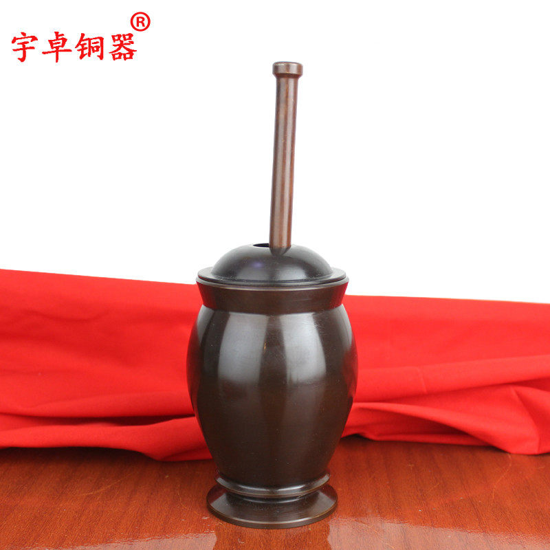 宇卓铜器纯铜捣药罐黄铜捣药罐家居装饰工艺品摆件捣药盅