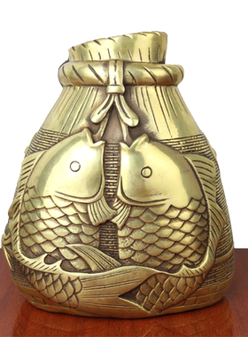 黄铜工艺品鱼娄存钱罐
