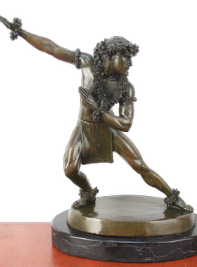 手杖舞女欧式风人物铜雕