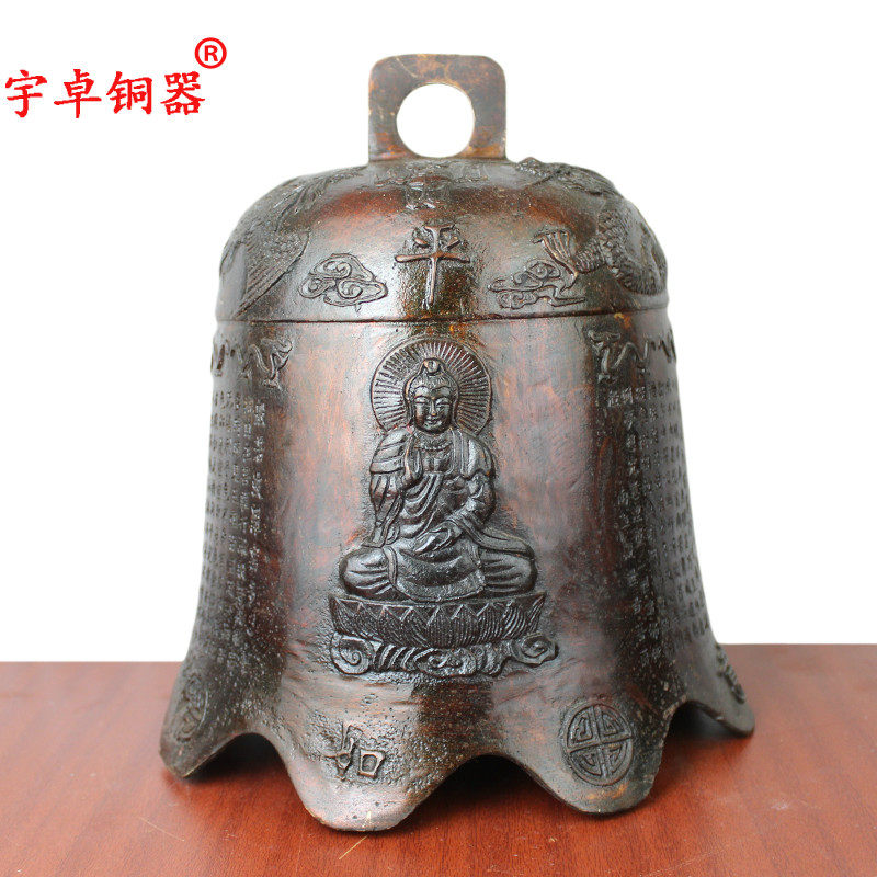 宇卓铜器 纯铜黄铜铃铛龙凤铃铛铜钟龙纹钟工艺品摆件