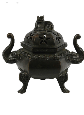 黄铜九龙香炉摆件工艺品