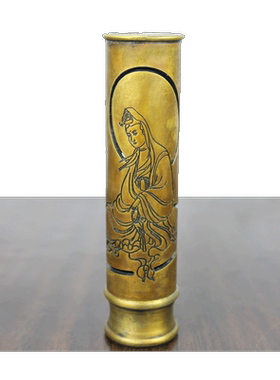 宇卓铜器铜线香盒心经黄铜香筒