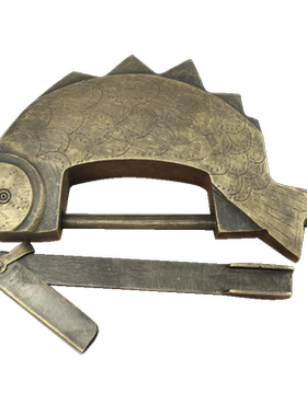 宇卓铜器中式风鱼锁工艺品