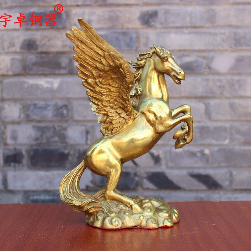宇卓铜器纯铜飞马黄铜飞马到成功翅膀马家居装饰办公室工艺品摆件
