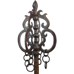 宇卓铜器 纯铜锡杖 黄铜禅杖 贴金禅杖四股鎏金禅杖工艺品摆件