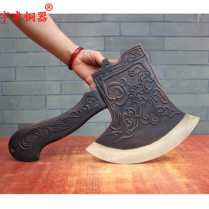 宇卓铜器纯铜斧头摆件家居装饰品办公室桌面工艺品实心斧头