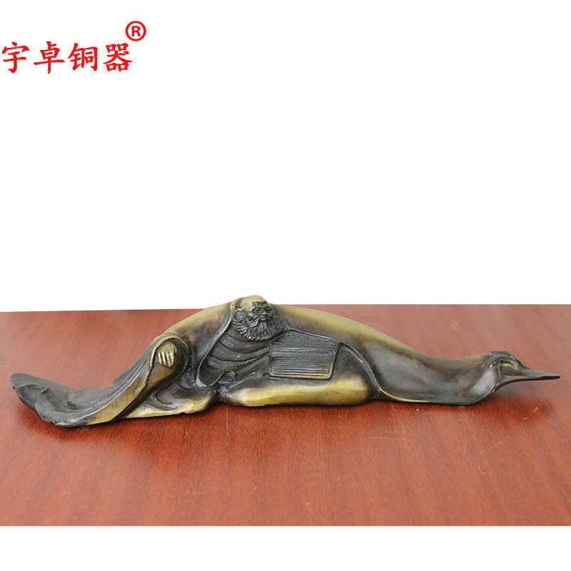 宇卓铜器纯铜镇尺黄铜镇尺达摩镇尺禅宗达摩祖师工艺品摆件