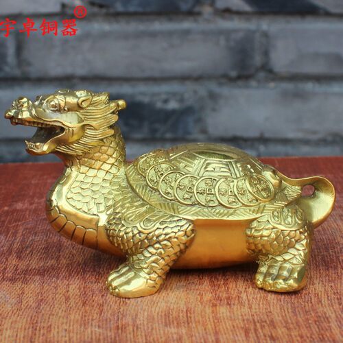 宇卓铜器 纯铜龙龟黄铜龙龟八卦龙龟铜龙龟工艺品摆件