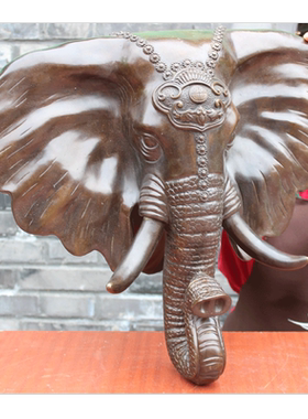 宇卓铜器纯铜象头工艺品挂件