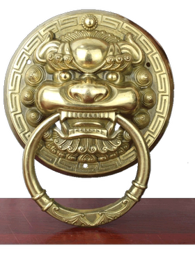 宇卓铜器纯铜黄铜狮子门饰挂件