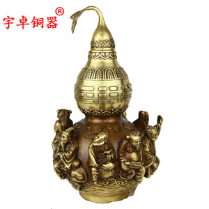 纯铜葫芦黄铜葫芦铜八仙葫芦铜葫芦工艺品摆件