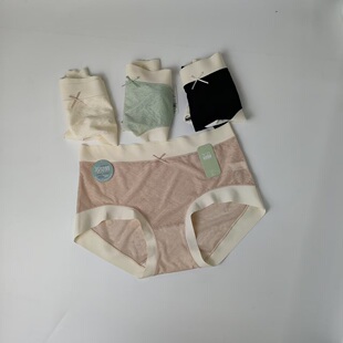 喜姿娇3082提花锦纶冰丝内裤 薄款 中低腰透气底档内裤 妆花绸夏季