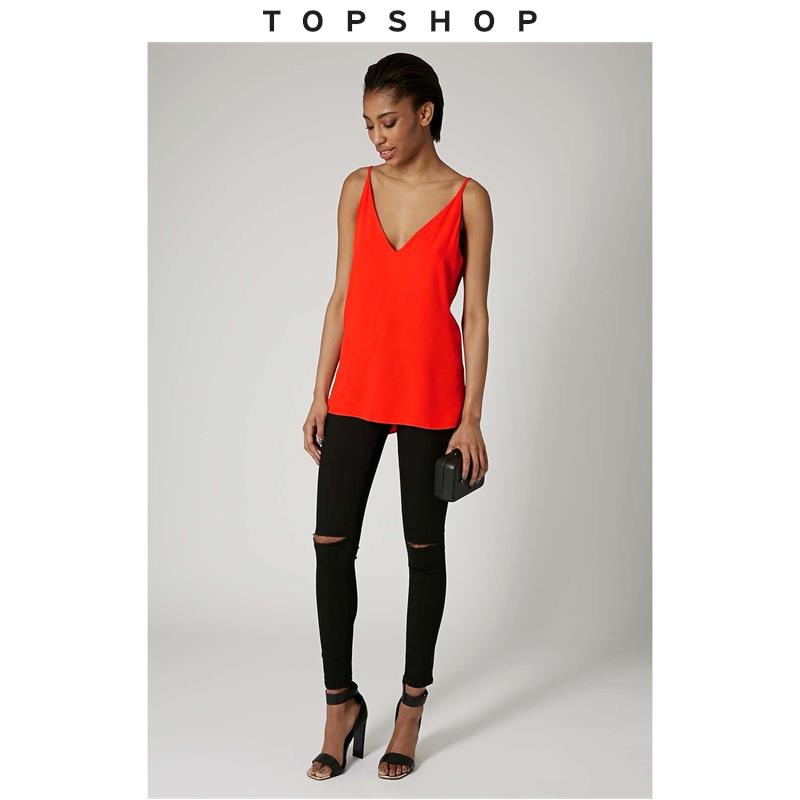 TOPSHOP JONI高腰版夏日薄款破洞修身女士牛仔裤02J10LBLK
