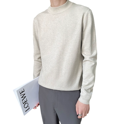 Демисезонный дизайнерский трикотажный приятный телу свитер, изысканный стиль, высокий воротник