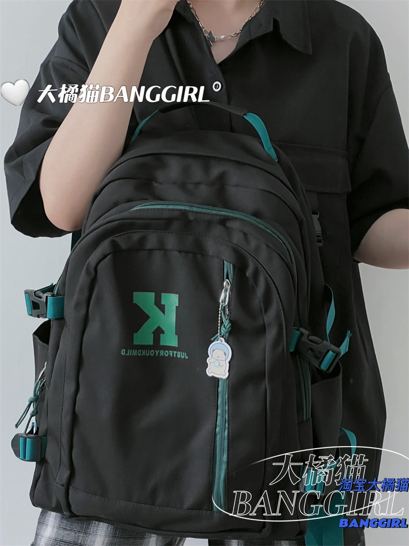 SOUTH KOREA INS RETRO ALPHABET LARGE-CAPACITY BACKPACK JAPANESE ALL-MATCH JUNIOR HIGH SCHOOL STUDENTS HIGH SCHOOL STUDENTS SCHOOLBAG WOMENS BACKPACK