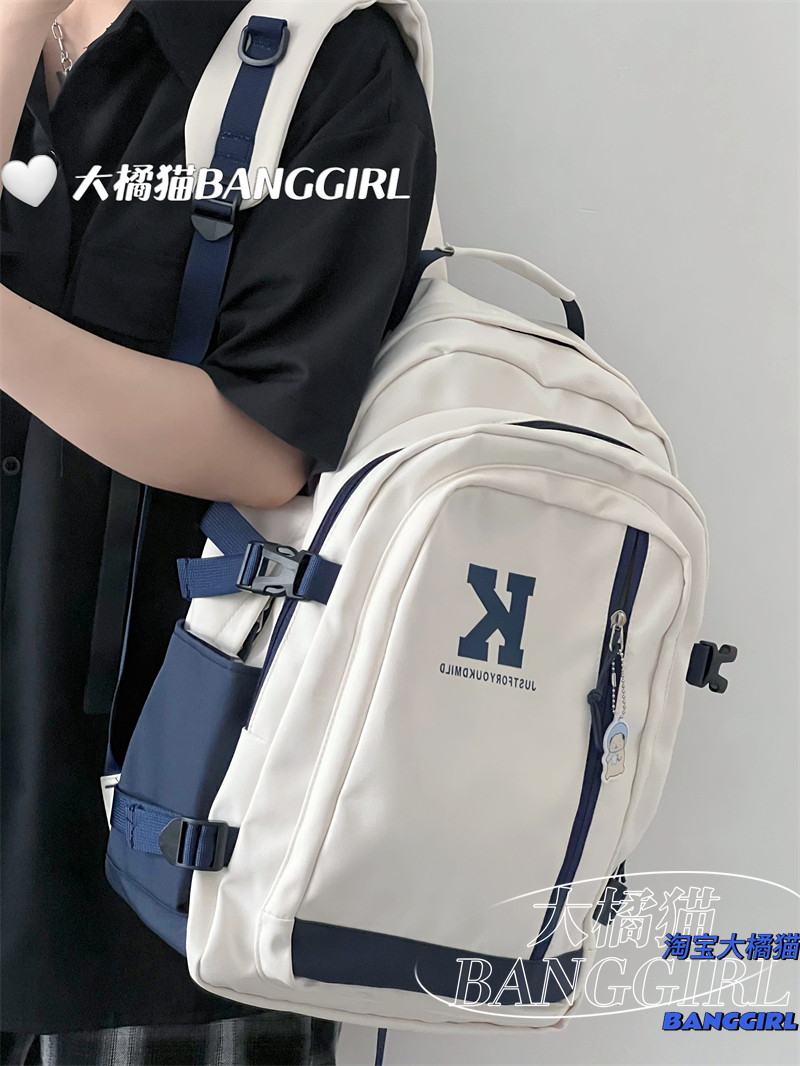 SOUTH KOREA INS RETRO ALPHABET LARGE-CAPACITY BACKPACK JAPANESE ALL-MATCH JUNIOR HIGH SCHOOL STUDENTS HIGH SCHOOL STUDENTS SCHOOLBAG WOMENS BACKPACK