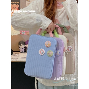 可爱撞色手提11寸iPadpro平板内胆包14寸笔记本电脑保护套收纳包