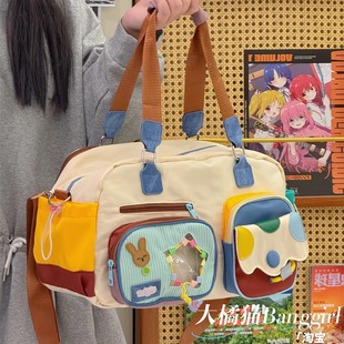 2025年新款大容量短途行李旅行包袋游泳健身可爱手提单肩斜挎包女