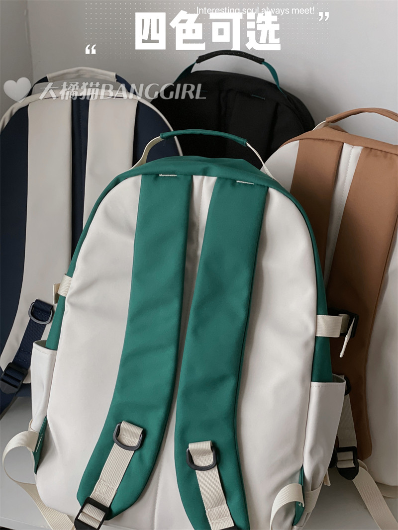 SOUTH KOREA INS RETRO ALPHABET LARGE-CAPACITY BACKPACK JAPANESE ALL-MATCH JUNIOR HIGH SCHOOL STUDENTS HIGH SCHOOL STUDENTS SCHOOLBAG WOMENS BACKPACK