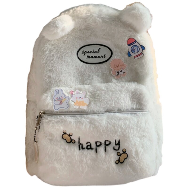 SCHOOLBAG FEMALE KOREAN INS COLLEGE STUDENT CARTOON PLUSH HIGH SCHOOL BACKPACK MORI GIRL ALL-MATCH SIMPLE BACKPACK