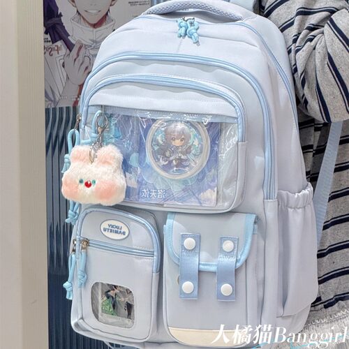 大橘猫日系漫展痛包双肩包初中生高中生大容量书包女轻便吧唧包包