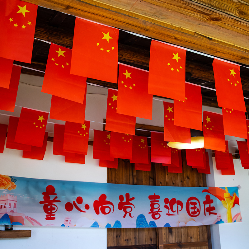 国庆装饰品串旗小国旗五星红旗