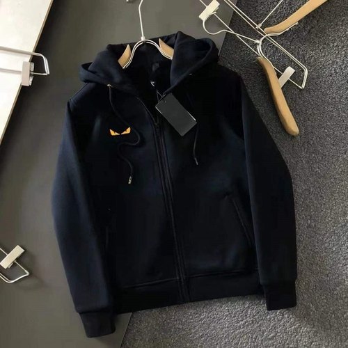 恶魔眼睛加绒简约开衫卫衣连帽