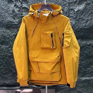 YIYJANGDE 2025新款潮牌工装连帽休闲冲锋衣夹克春季宽松帅气外套