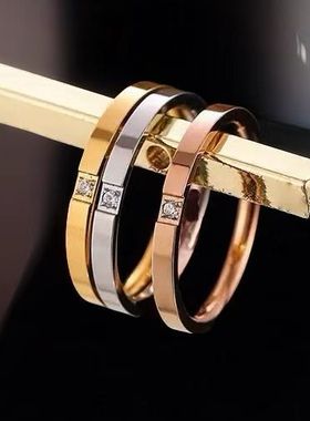 不锈钢戒指女欧美简约极细钛钢戒指 指环小众尾戒个性冷淡不掉色