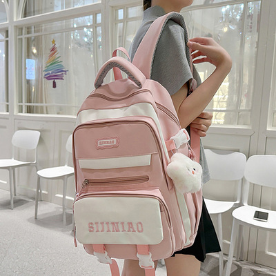 韩版高颜值双肩包女2025新款大学生书包大容量轻便短途旅行背包