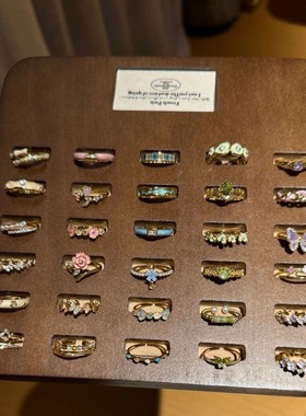 彩色珐琅花朵蝴蝶戒指女ins风小众高级感轻奢不掉色开口指环手饰