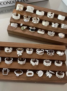 秋冬S925纯银戒指女小众设计感不掉色简约轻奢高级感复古指环饰品