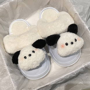 2025冬季外穿时尚暖呼呼舒适百搭休闲包头棉拖鞋卡通可爱加绒保暖
