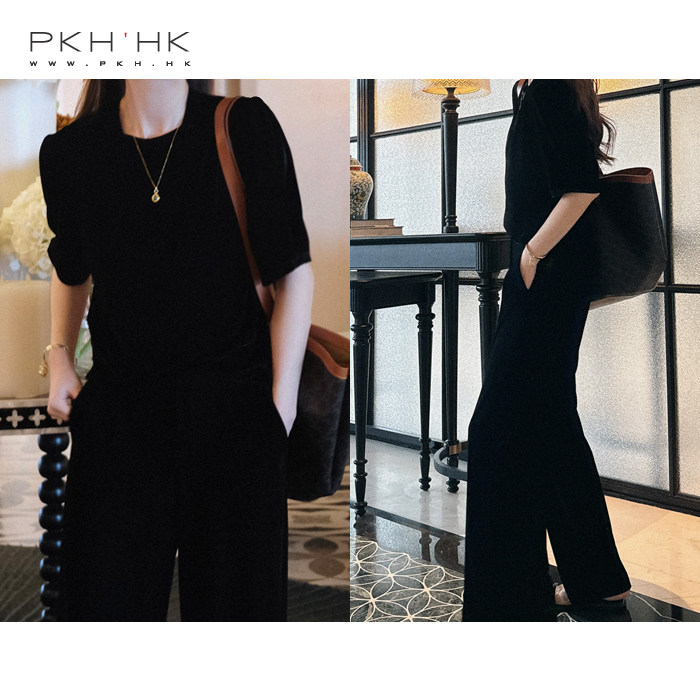 PKH.HK气质女装折扣店 时髦敲显瘦！舒适无负担薄丝绒阔腿裤套装