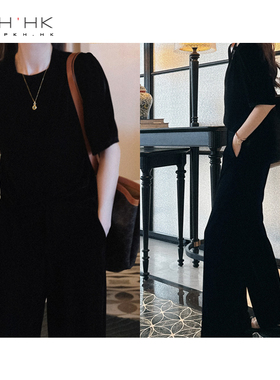 PKH.HK气质女装折扣店 时髦敲显瘦！舒适无负担薄丝绒阔腿裤套装