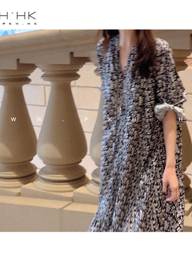 PKH.HK 气质女装折扣店 太美蓝色 日常气质显肤白大袍子连衣裙