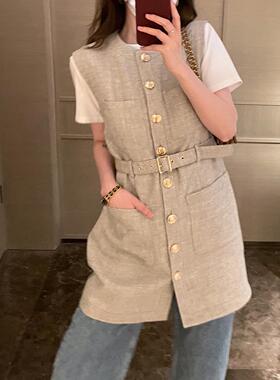 PKH.HK气质女装折扣店 时髦2WAYS可当连衣裙的马夹背心配腰带