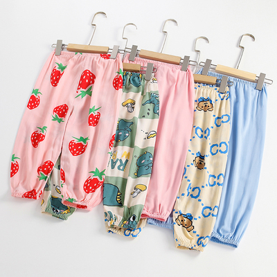 儿童薄款棉绸居家睡裤