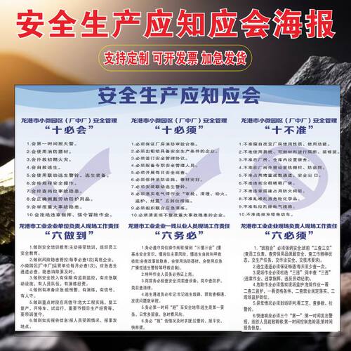 安全生产应知应会海报贴纸