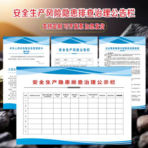 安全生产隐患排查治理公示栏海报