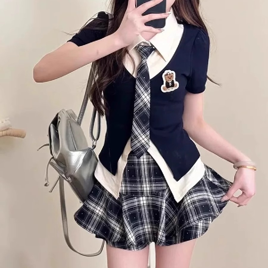 薄荷汽水校园甜辣妹JK制服套装裙