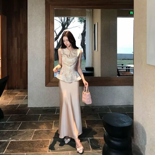 星落锦缎国风顶流绝美新中式套装